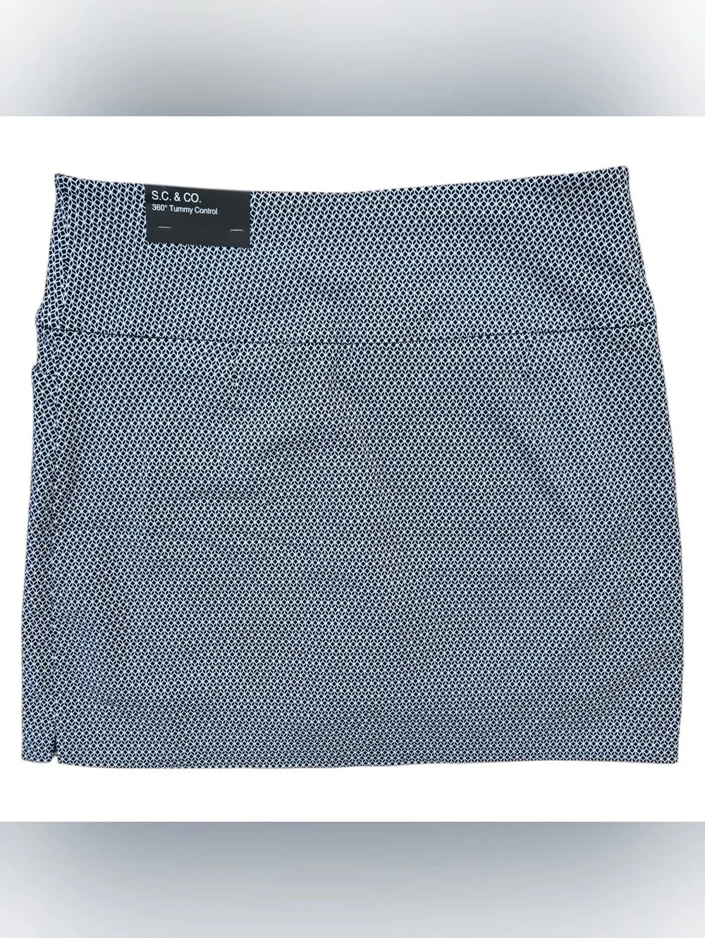 S.C. & Co. 360 Tummy Control Skirt Womens Size L Gray Geometric 1280311